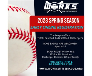 EARLY ONLINE REGISTRATION IS NOW OPEN for the 2023 Spring Season