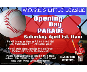 WORKS Little League at the Opening Day Parade!